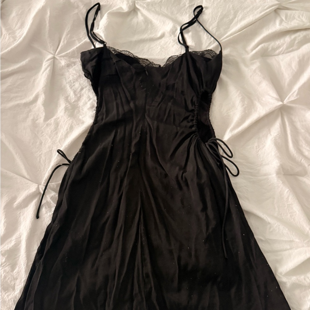 Princess Polly Black Lace-Trim Mini Dress - Picture 2 of 3